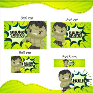 Arquivo Etiqueta Escolar Hulk STUDIO PDF PNG