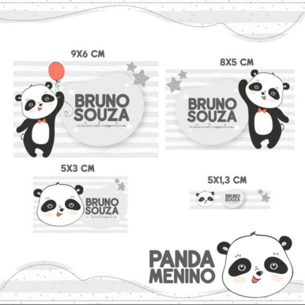 Arquivo Etiqueta Escolar Panda STUDIO PDF PNG