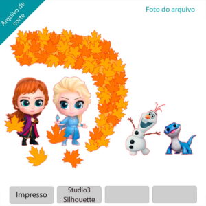 Arquivo topo de bolo mini Frozen 2 e arco de flores +1 tema