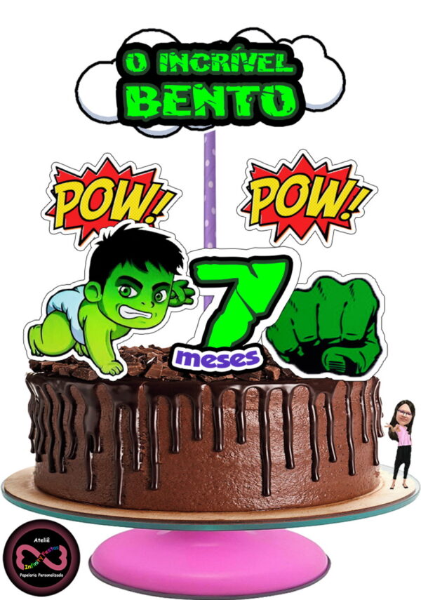 Arquivo Psd – Topo De Bolo – Hulk Baby