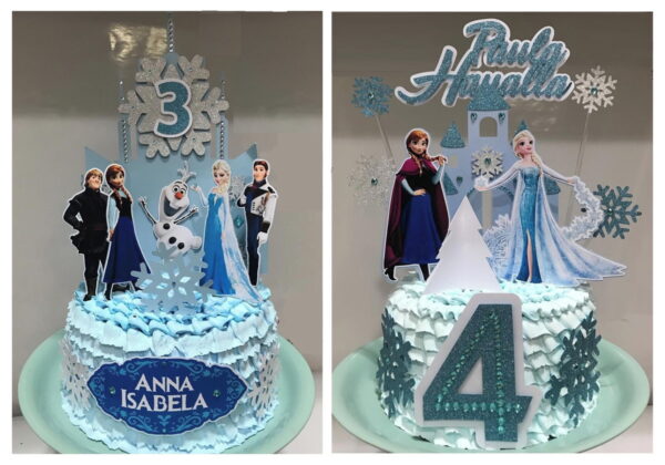 Arquivo Silhouette 02 Topos De Bolo Frozen Anna E Elsa