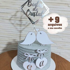 37- Arquivo Silhouette - Digital Topo Bolo Bodas Casal + 9