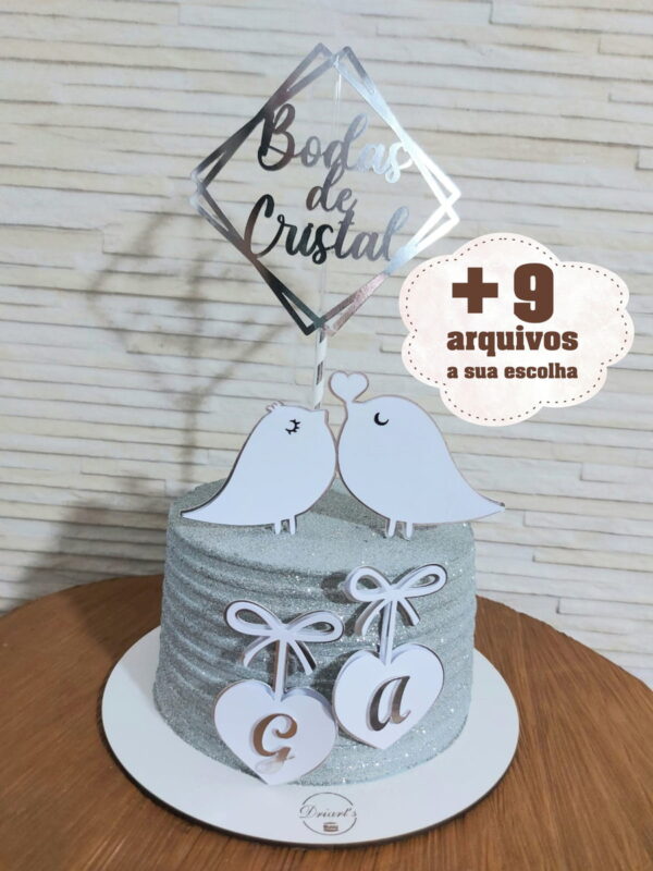 37- Arquivo Silhouette - Digital Topo Bolo Bodas Casal + 9