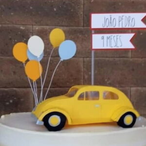 Arquivo Silhouette Festa Infantil Topod e Bolo Carros Fusca