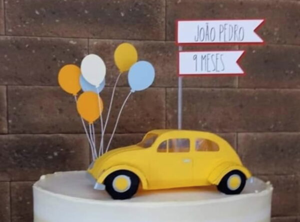 Arquivo Silhouette Festa Infantil Topod e Bolo Carros Fusca