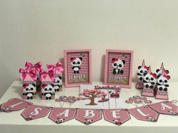 Arquivo Silhouette - Kit Festa Panda Rosa