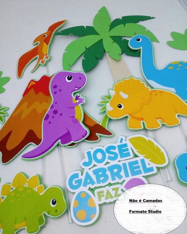 Arquivo Silhouette Topo Bolo Dinossauros Dino Baby - Image 2