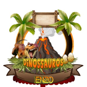 Arquivo Silhouette Topo Bolo Dinossauros