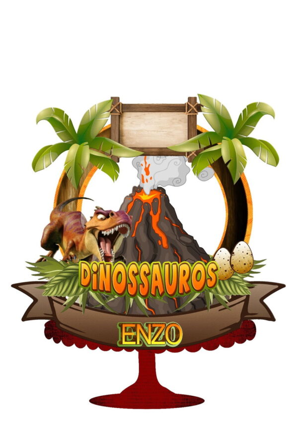 Arquivo Silhouette Topo Bolo Dinossauros