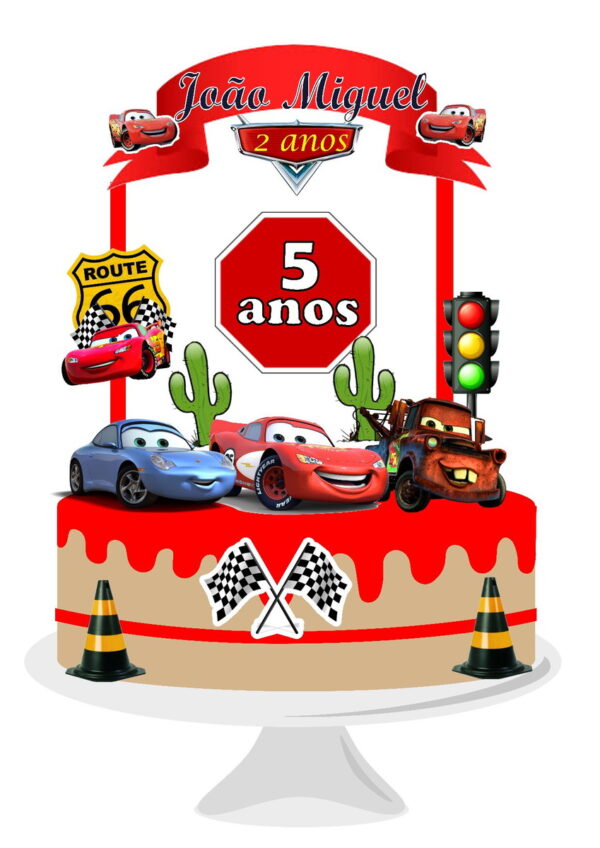 Arquivo Silhouette Topo Bolo Mesversário Carros 2 Arquivos - Image 3