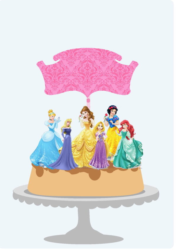 ARQUIVO SILHOUETTE TOPO BOLO PRINCESAS