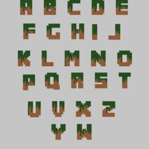 Arquivo Silhouette Topo de Bolo Alfabeto Minecraft