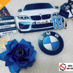 Arquivo Silhouette Topo de Bolo Bmw Carro Luxo Moda Fashion