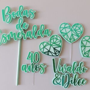 Arquivo silhouette topo de bolo bodas de Esmeralda