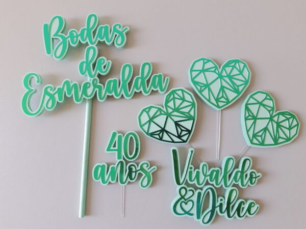 Arquivo silhouette topo de bolo bodas de Esmeralda