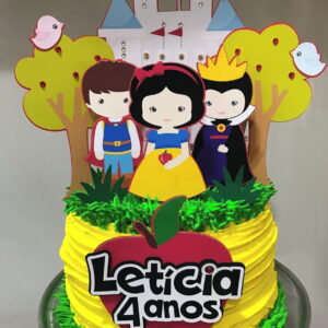 Arquivo Silhouette Topo de Bolo Branca de Neve Princesas