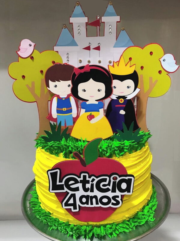 Arquivo Silhouette Topo de Bolo Branca de Neve Princesas