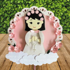 Arquivo Silhouette Topo de Bolo Camadas Batizado Menina