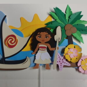 Arquivo Silhouette Topo de Bolo Camadas Moana
