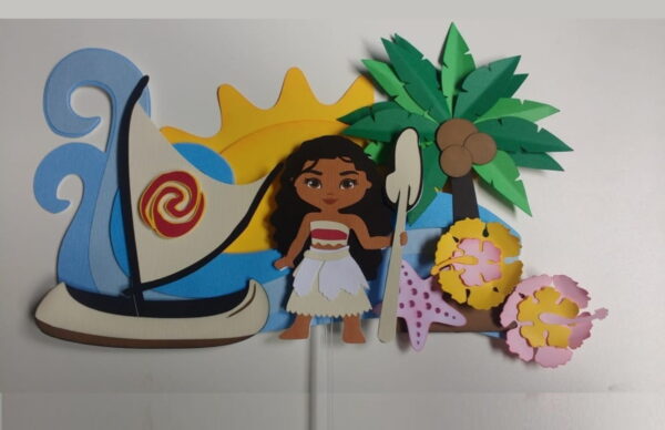 Arquivo Silhouette Topo de Bolo Camadas Moana