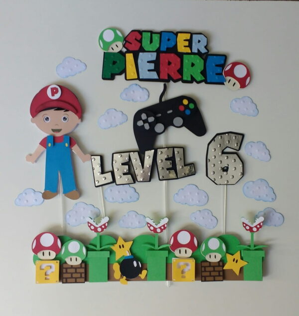 Arquivo Silhouette Topo de Bolo Camadas Super Mario