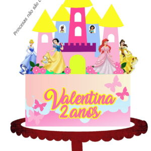 Arquivo Silhouette Topo de Bolo Castelo Princesas