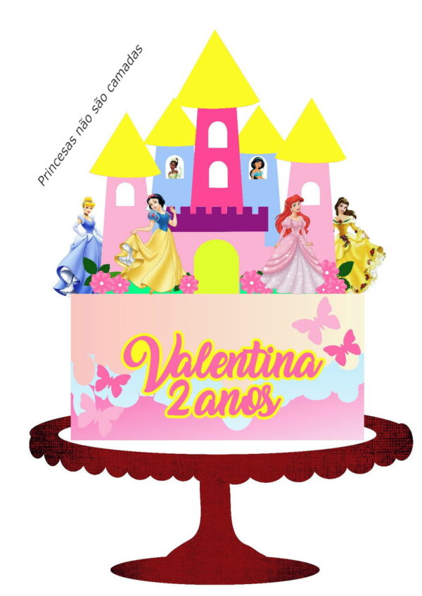 Arquivo Silhouette Topo de Bolo Castelo Princesas