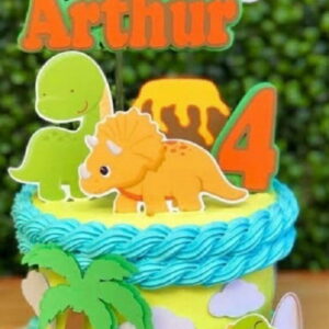 Arquivo silhouette topo de bolo em camadas Dinossauro 02
