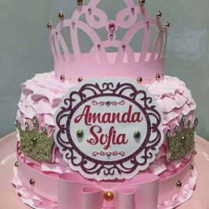 Arquivo Silhouette Topo de Bolo Festa Princesa Coroa Realeza