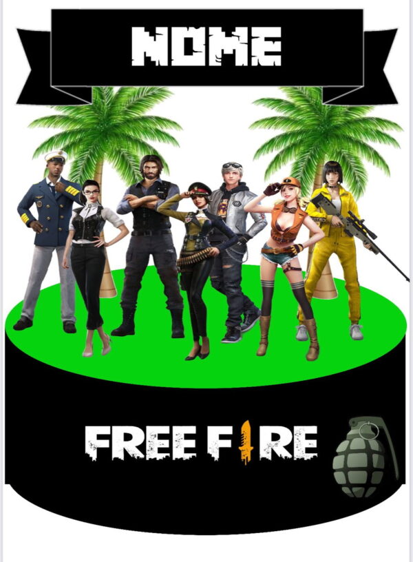 Arquivo Silhouette Topo de Bolo Free Fire - Imagem 2