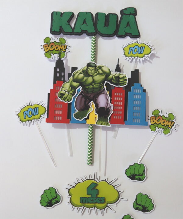 Arquivo Silhouette Topo de Bolo Heroi Hulk 02 Studio