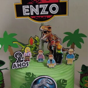 Arquivo Silhouette Topo De Bolo Jurassic Lego Studio