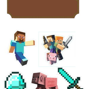 Arquivo Silhouette Topo de Bolo Minecraft