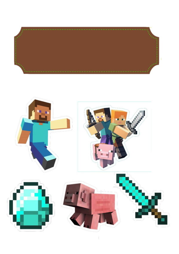 Arquivo Silhouette Topo de Bolo Minecraft