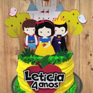 Arquivo Silhouette Topo de Bolo Princesa Branca de Neve Cute
