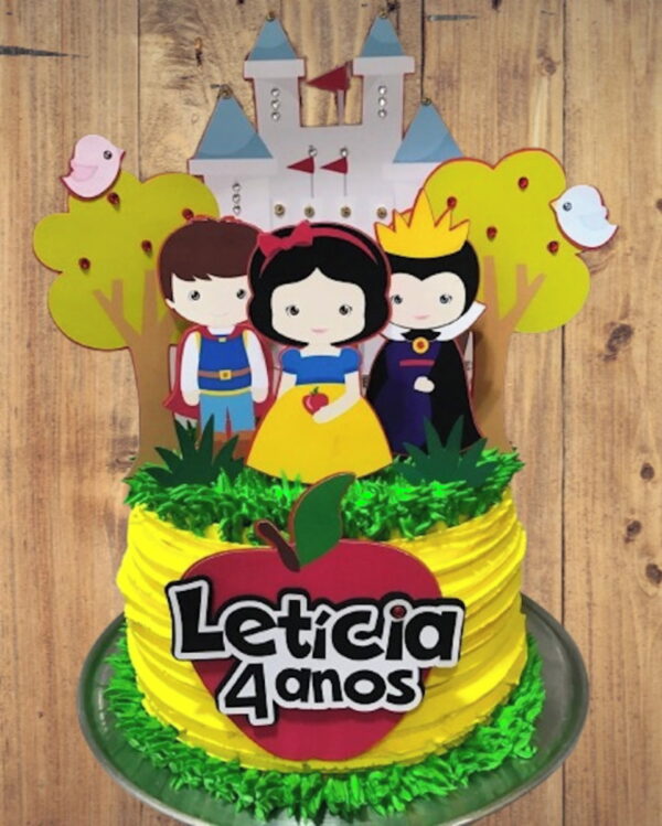 Arquivo Silhouette Topo de Bolo Princesa Branca de Neve Cute