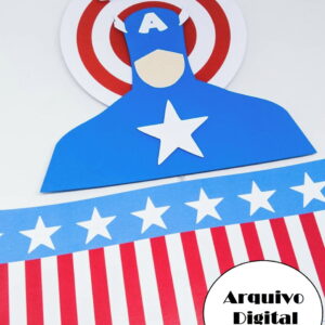 Arquivo Silhouette Topo de Bolo Super Herói Capitão América