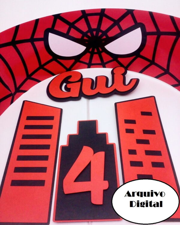 Arquivo Silhouette Topo de Bolo Super Herói Homem Aranha