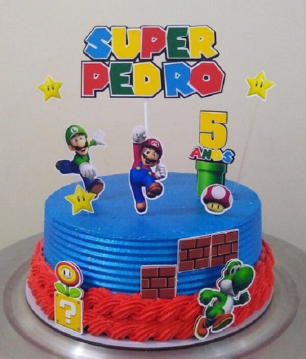 Arquivo Silhouette Topo De Bolo Super Mario 01 Studio
