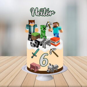 Arquivo Silhouette - Topper de Bolo Minecraft