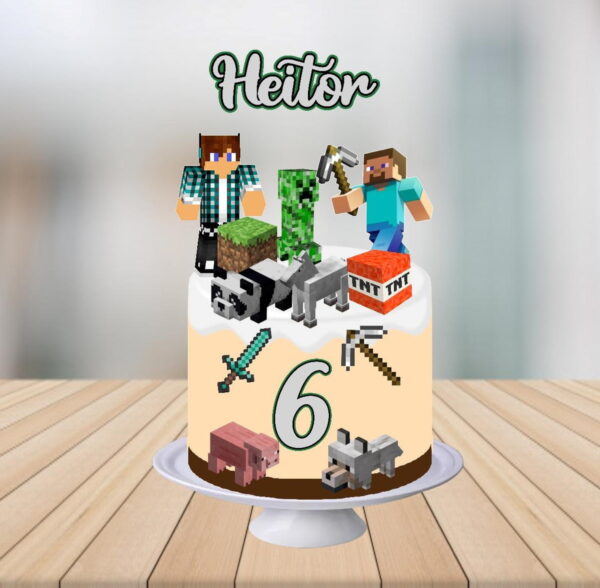 Arquivo Silhouette - Topper de Bolo Minecraft