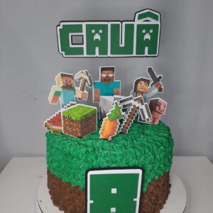 Arquivo Silhouette - Topper de Bolo Minecraft