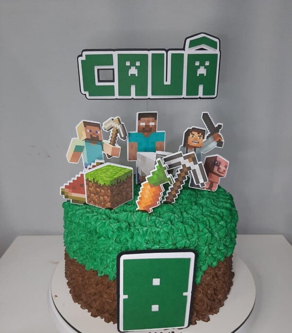 Arquivo Silhouette - Topper de Bolo Minecraft