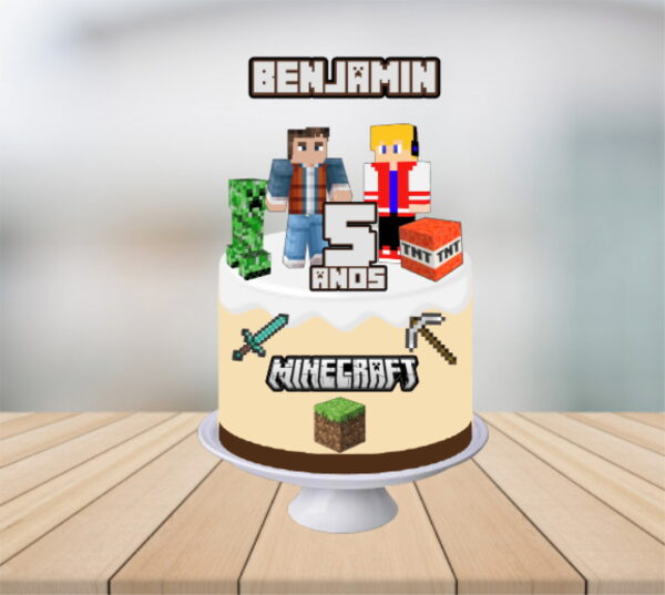 Arquivo Silhouette - Topper de Bolo Minecraft
