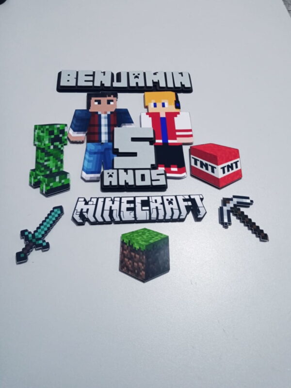 Arquivo Silhouette - Topper de Bolo Minecraft - Imagem 2