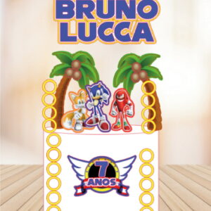 Arquivo Silhouette - Topper de Bolo Sonic