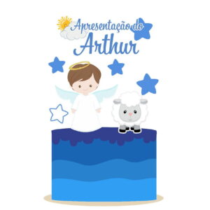 Arquivo topo de bolo batizado menino