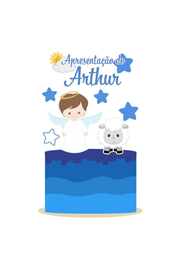 Arquivo topo de bolo batizado menino