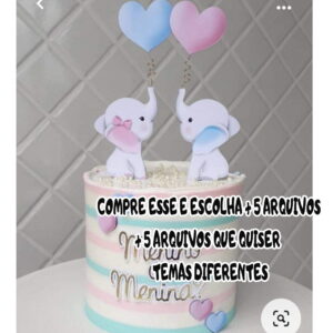 Arquivo Topo Bolo Cha Revelação Elefantes