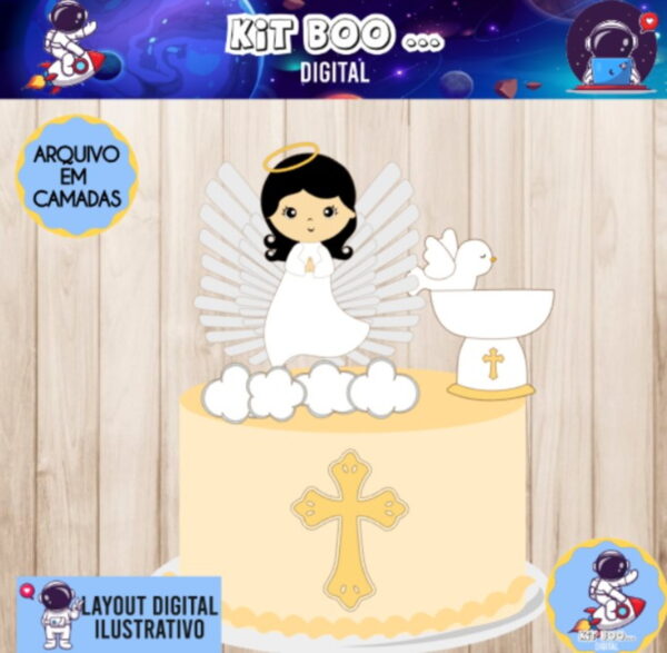Arquivo Topo De Bolo - Anjinho Batizado